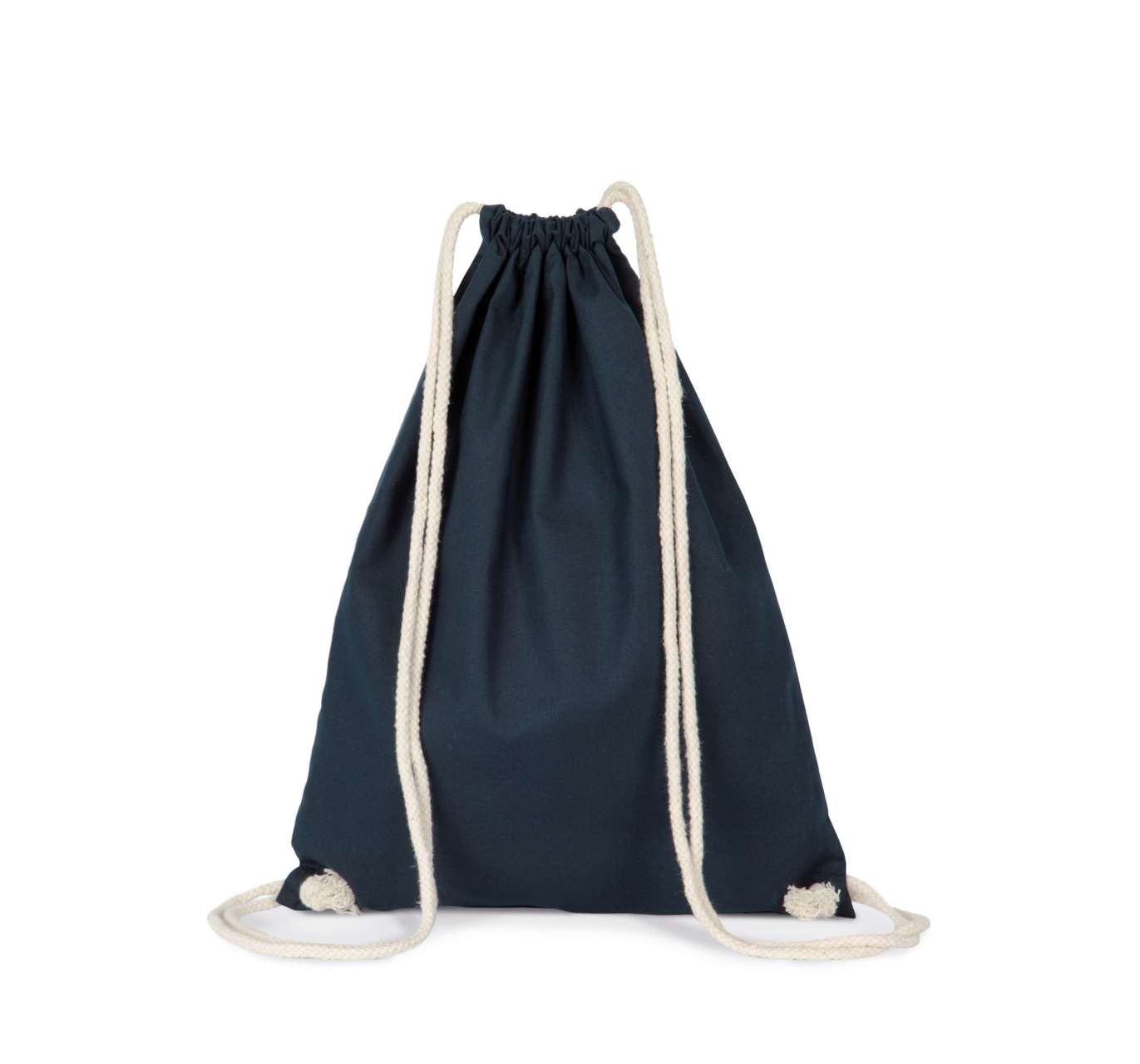 ORGANIC COTTON BACKPACK WITH DRAWSTRING CARRY HANDLES - Navy Blue - Additional
