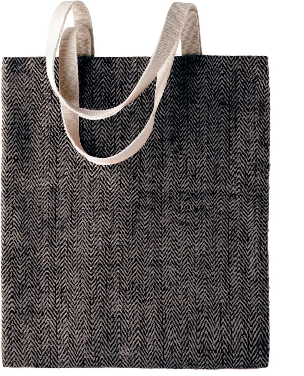 100% NATURAL YARN DYED JUTE BAG - Natural/Black - Main