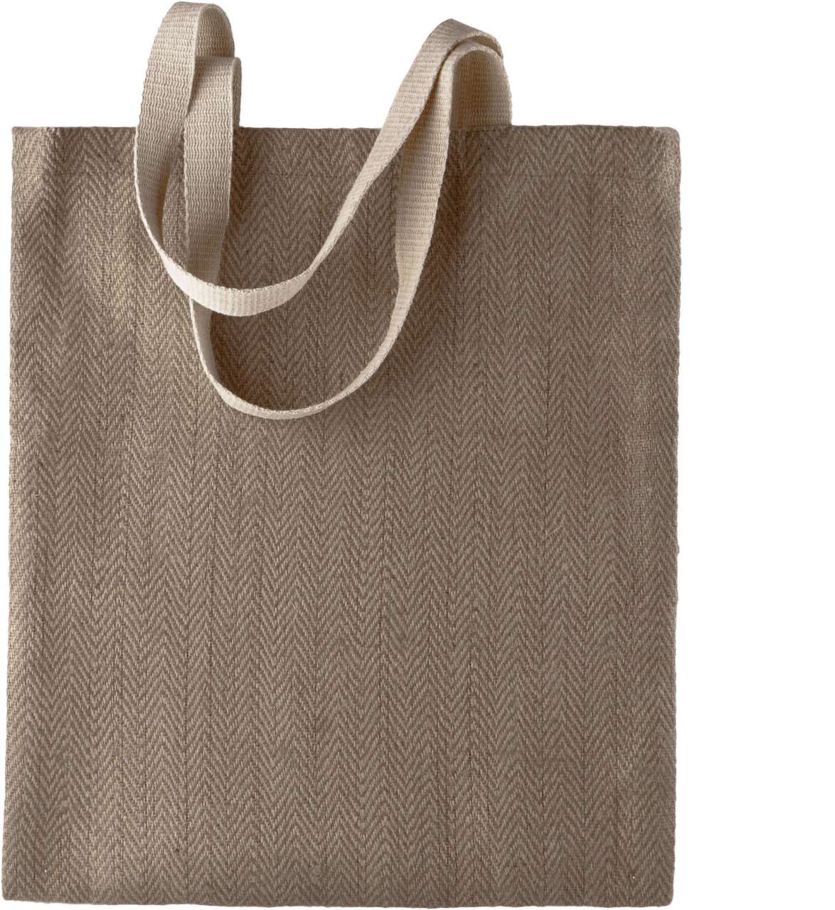 100% NATURAL YARN DYED JUTE BAG - Natural/Cappuccino - Main