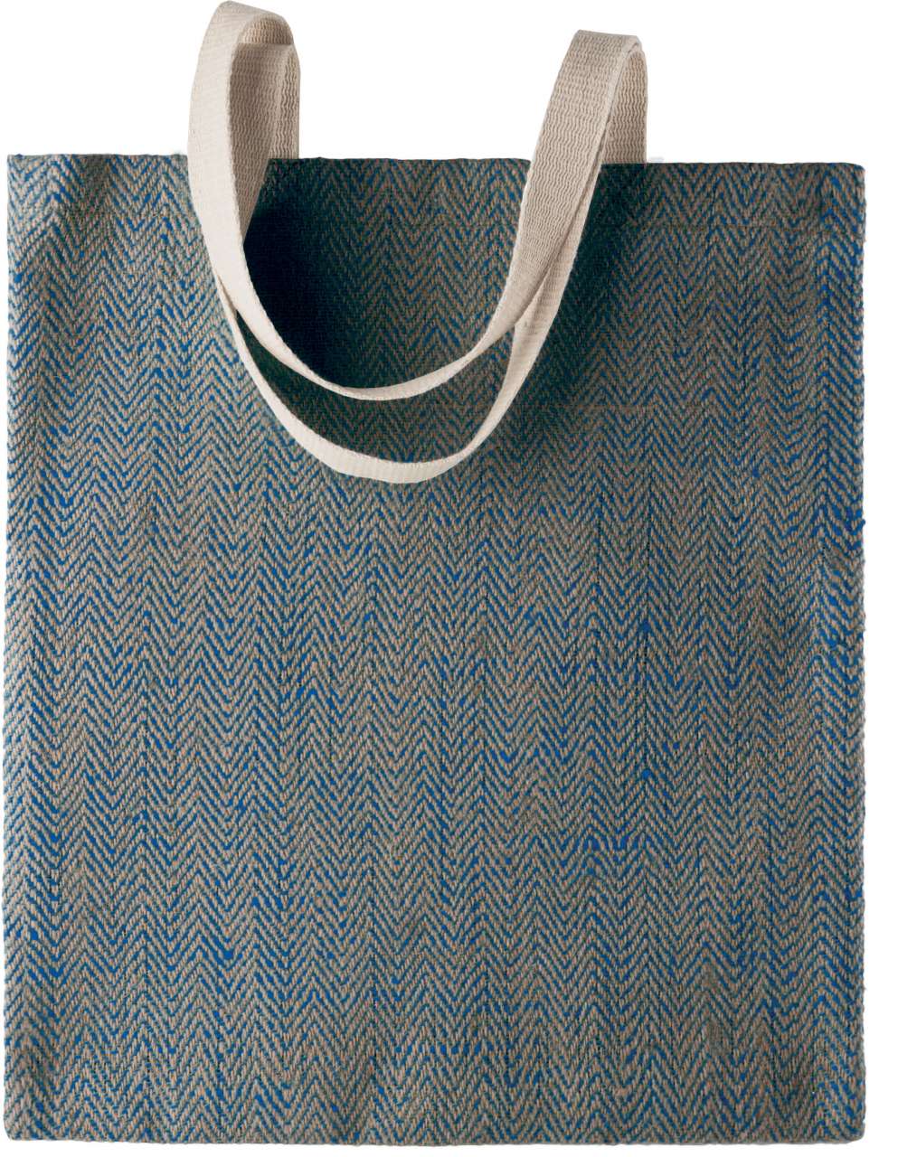 100% NATURAL YARN DYED JUTE BAG - Natural/Ink BLue - Main