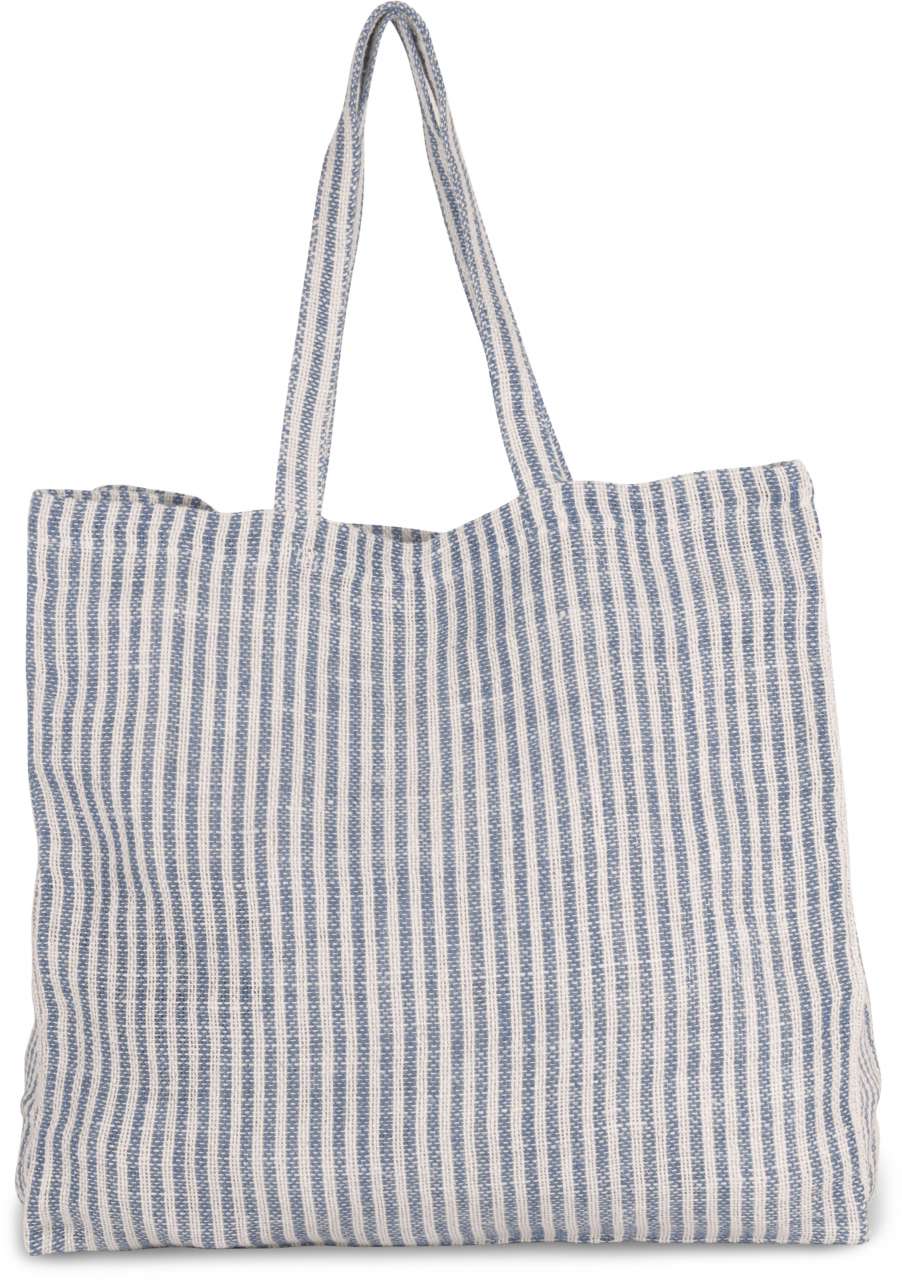 JUCO STRIPED SHOPPER BAG - Iris Blue/Natural - colorimageurl
