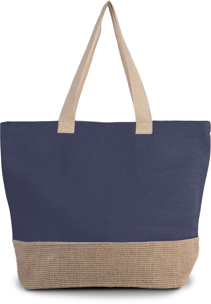 RUSTIC JUCO HOLD-ALL SHOPPER BAG - Patriot Blue/Natural - colorimageurl
