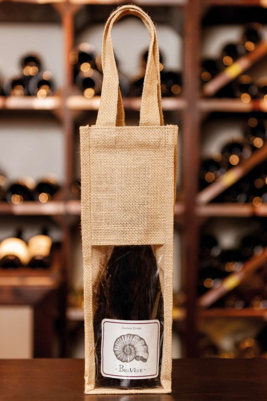 JUTE BOTTLE BAG - Black/Silver - Additional