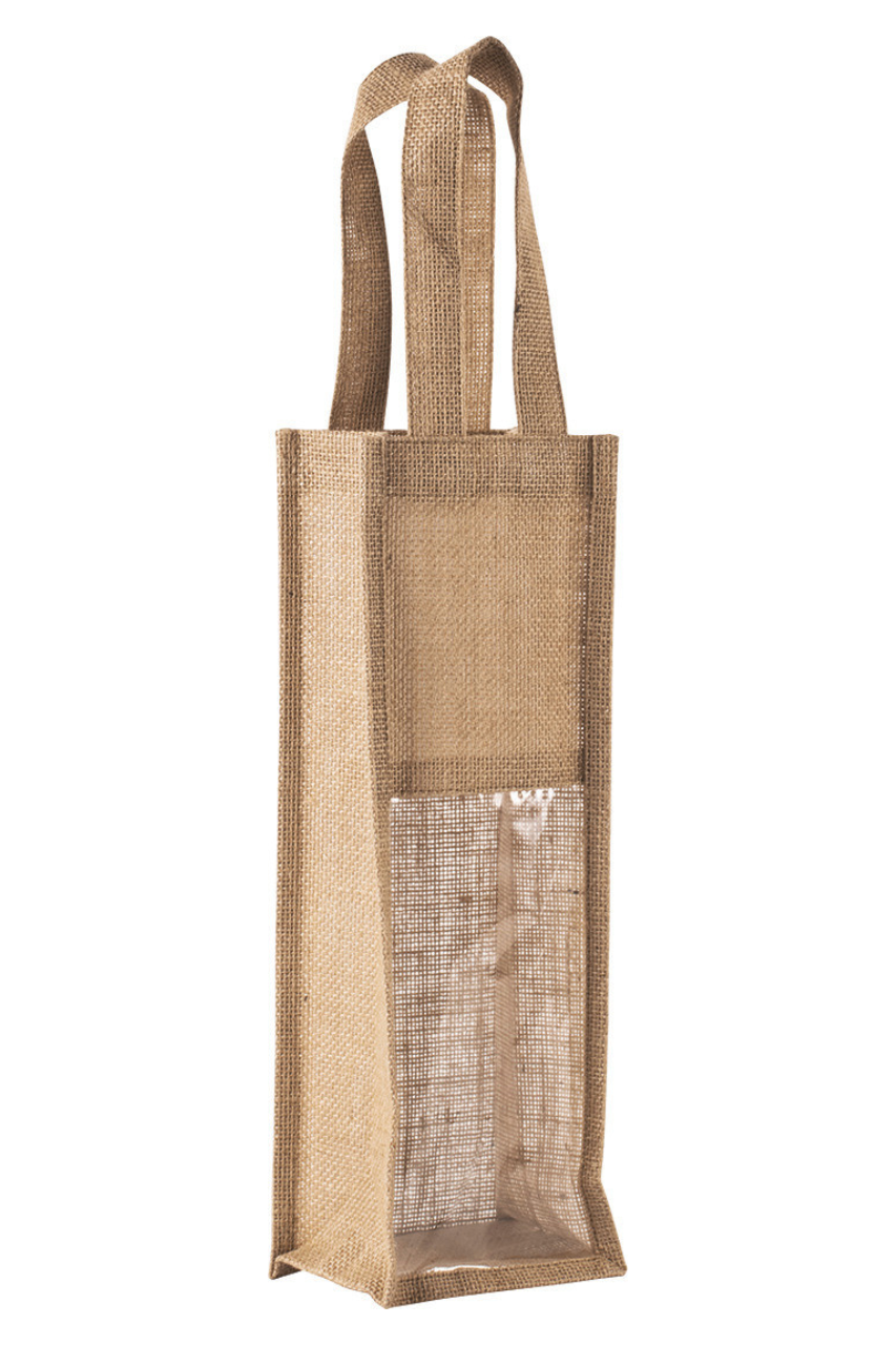 JUTE BOTTLE BAG - Natural - Model