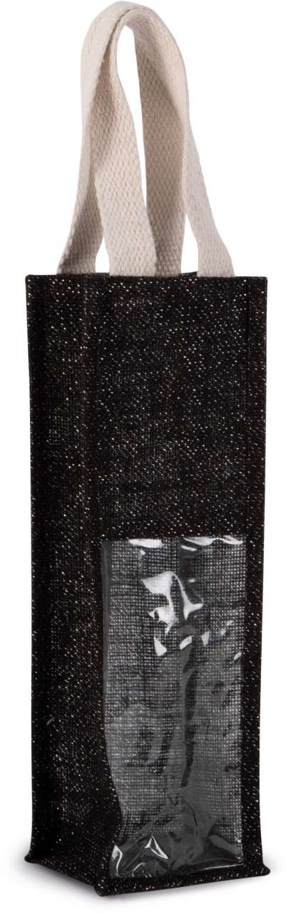 JUTE BOTTLE BAG - Black/Silver - Additional