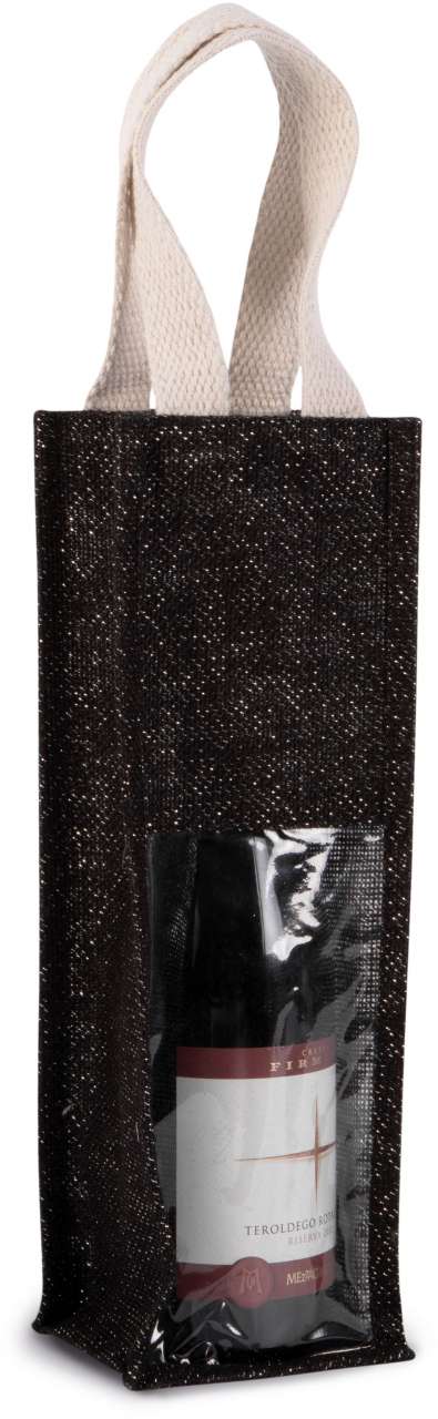 JUTE BOTTLE BAG - Black/Silver - Additional