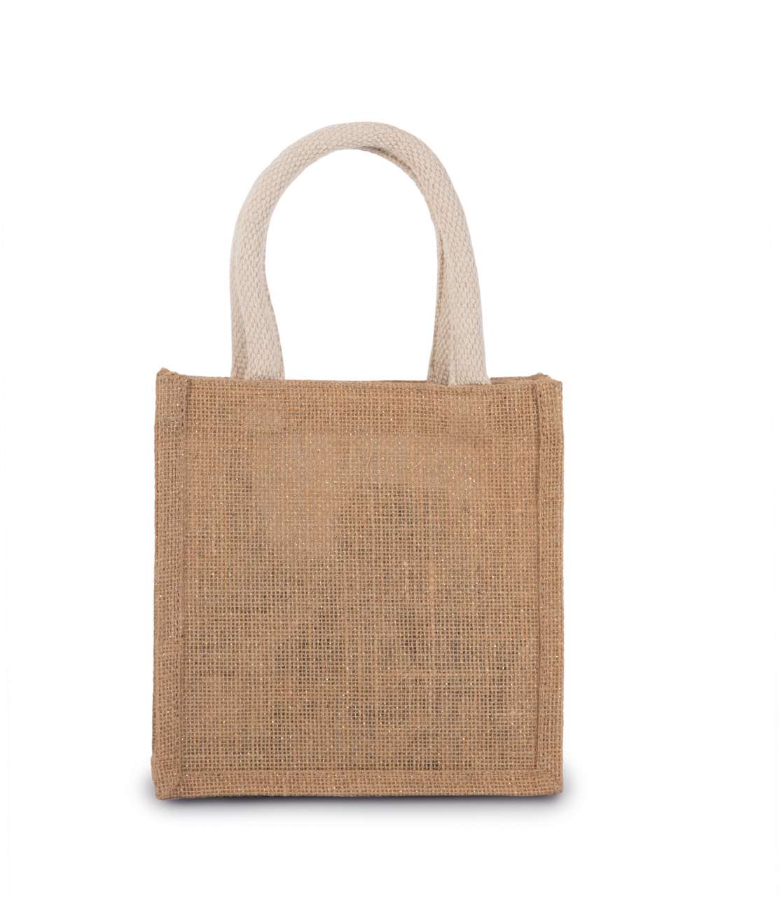 JUTE CANVAS TOTE - SMALL - Natural/Gold - Additional