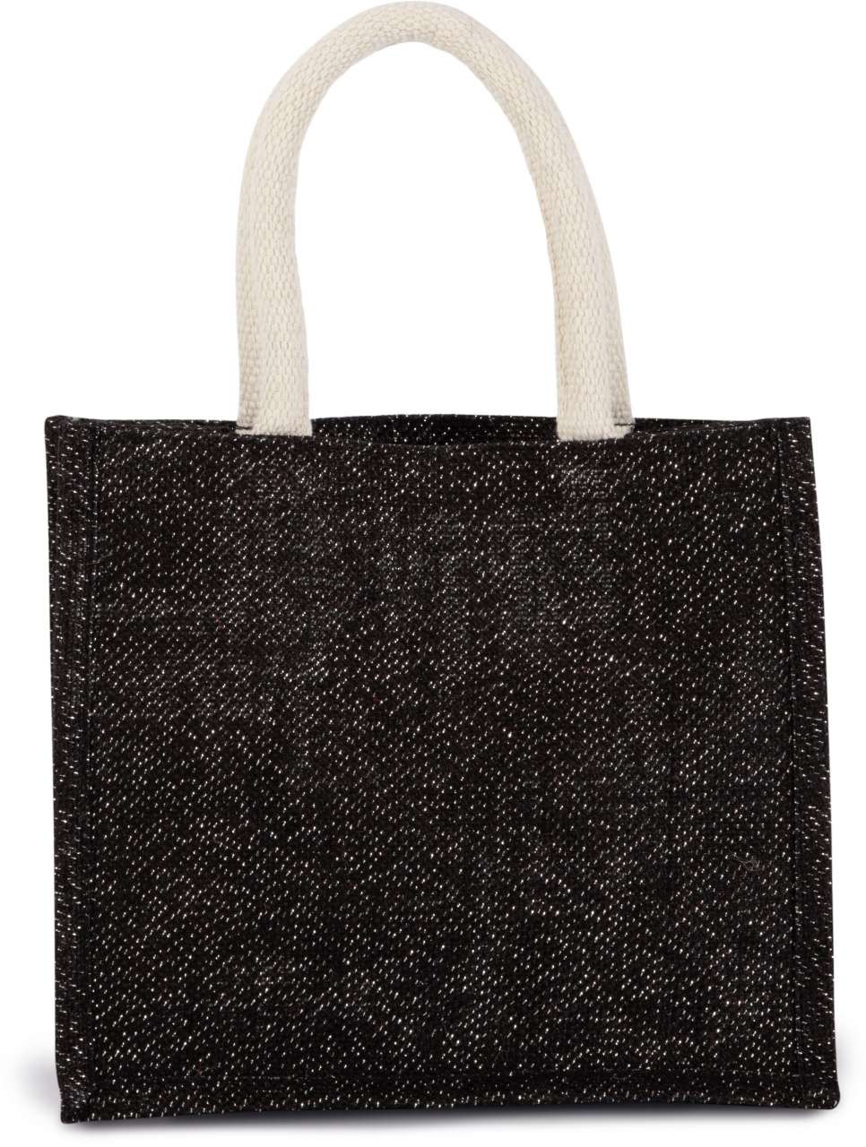 JUTE CANVAS TOTE - MEDIUM - Black/Silver - Additional