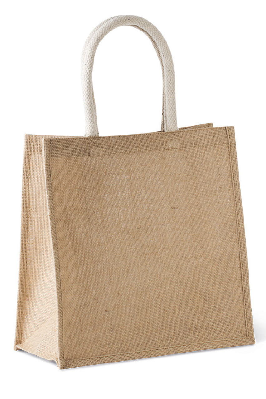 JUTE CANVAS TOTE - LARGE - Black/Silver - Model