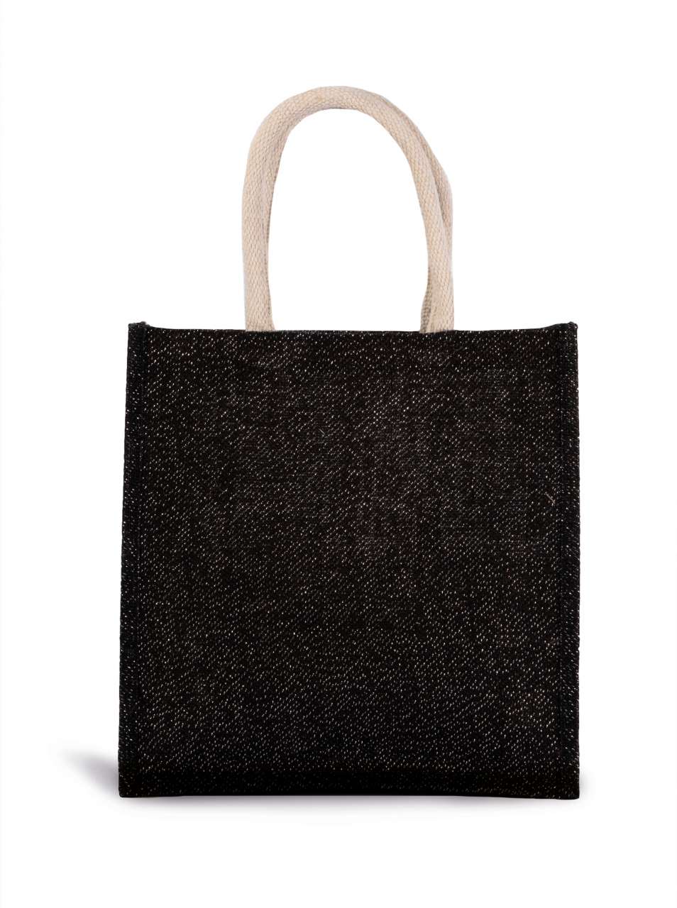 JUTE CANVAS TOTE - LARGE - Black/Silver - Additional