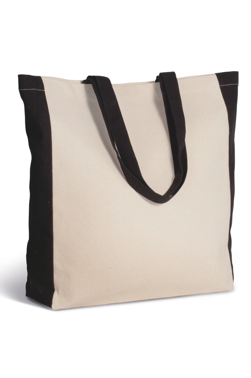 TWO-TONE TOTE BAG - Natural/Black - Model
