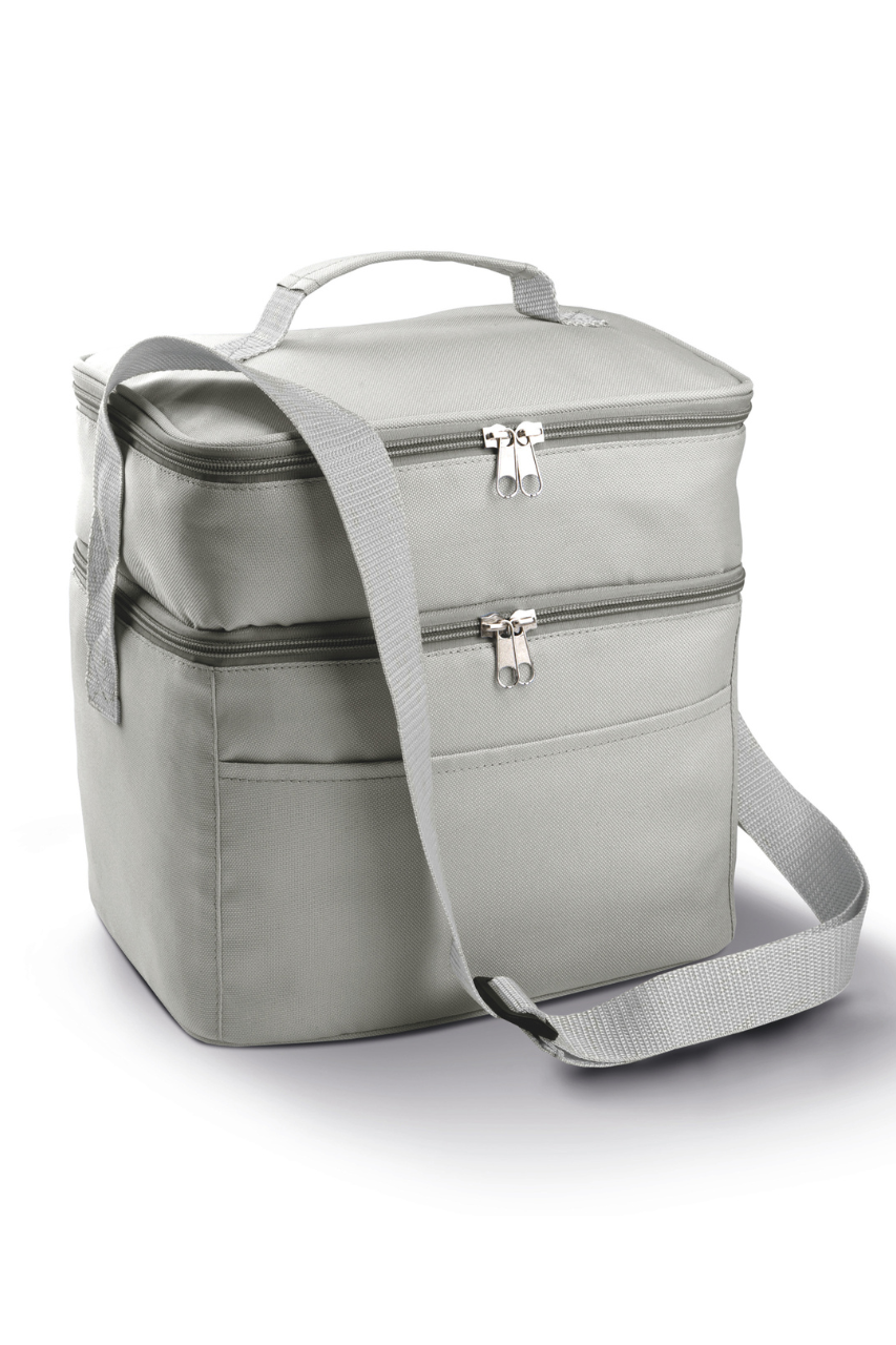 DOUBLE COMPARTMENT COOLER BAG - Light Grey - Model