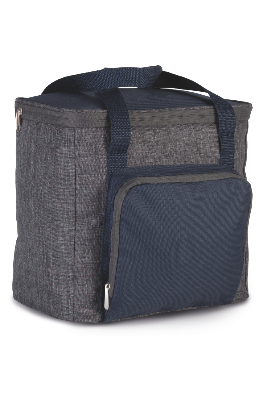 COOL BAG WITH ZIPPED POCKET - Dark Grey Heather/Navy - Model