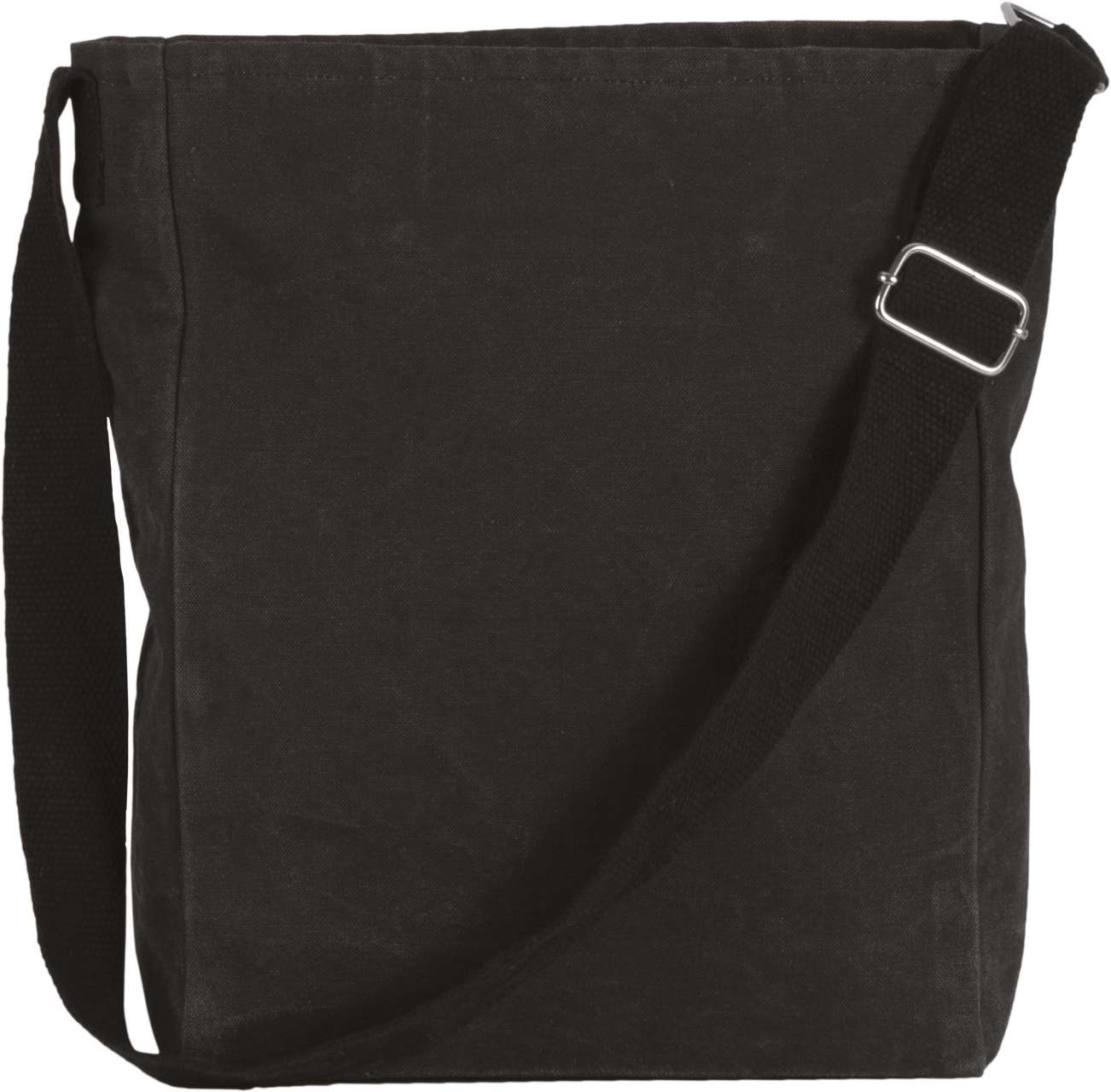 COTTON CANVAS SHOULDER BAG - Washed Dark Grey - Additional