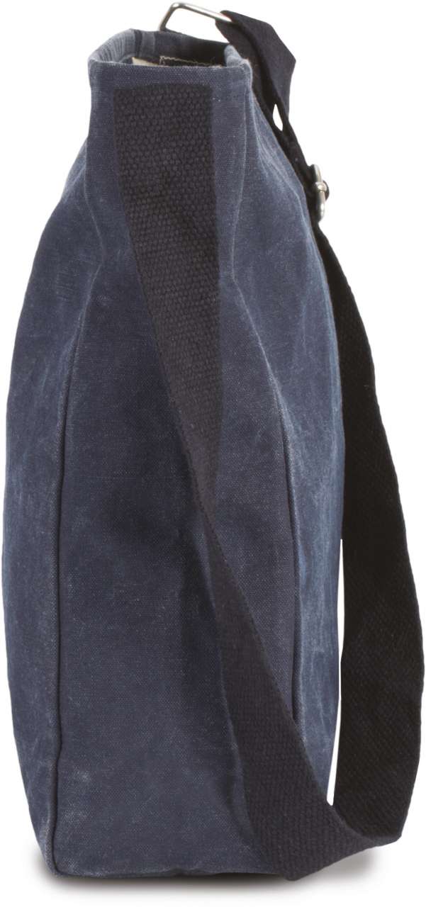 COTTON CANVAS SHOULDER BAG - Washed Dark Grey - Additional