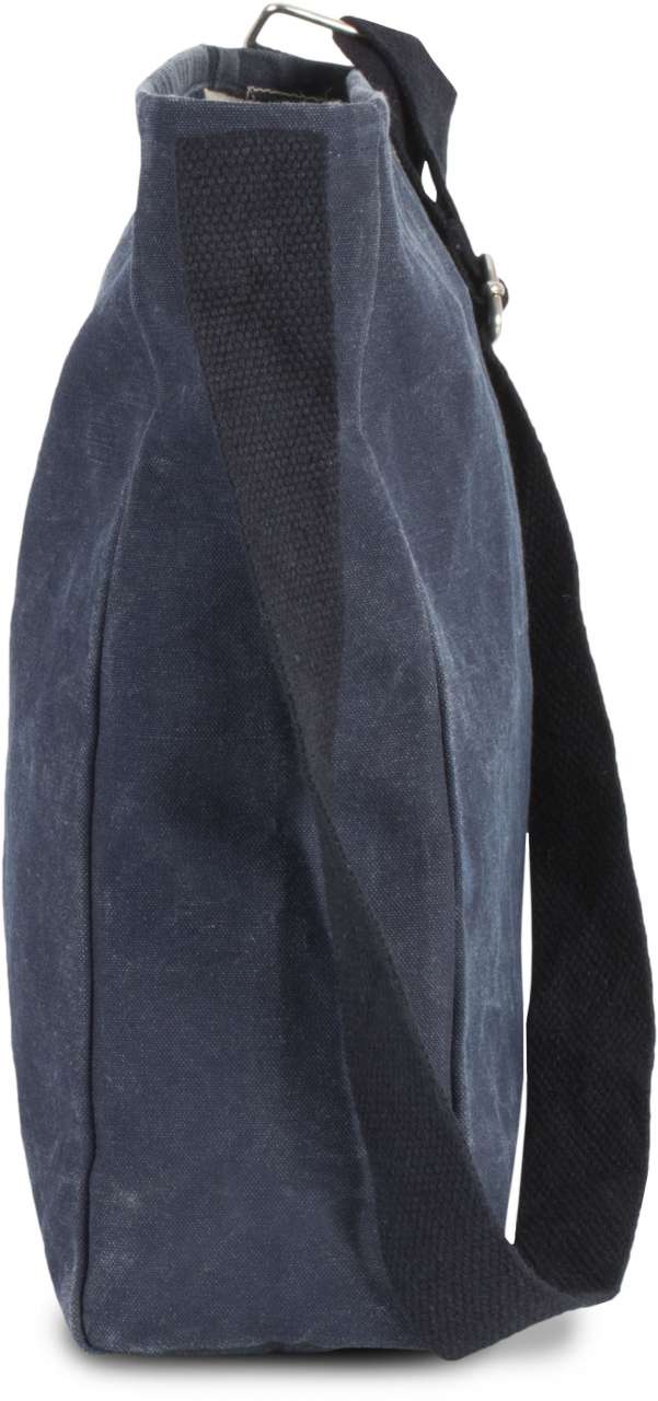 COTTON CANVAS SHOULDER BAG - Washed Blue Titanium - Additional