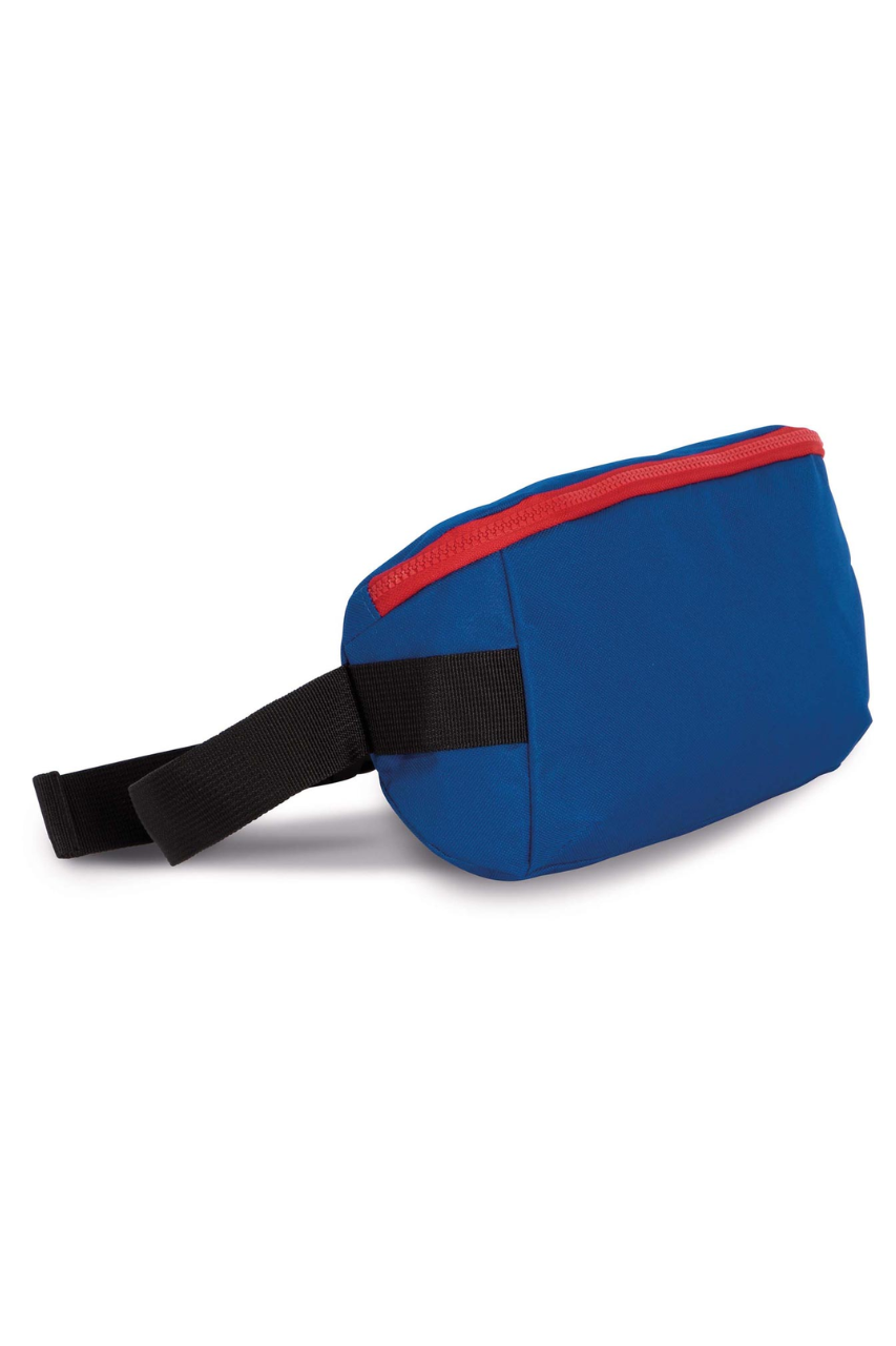SADDLEBAG WITH MODERN FASTENING IN CONTRASTING COLOURS - Royal Blue/Red - modelimageurl