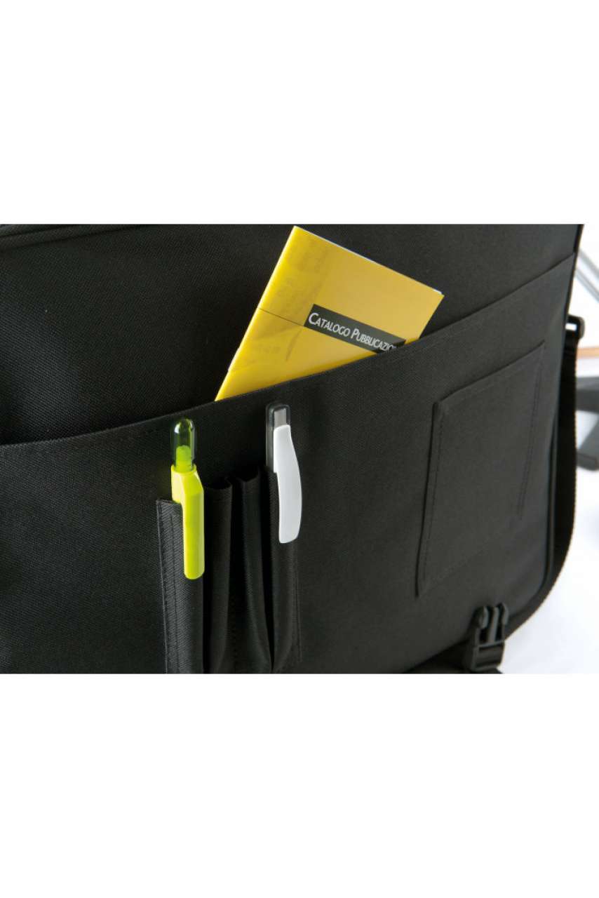 DOCUMENT BAG WITH FRONT FLAP - Black - Additional