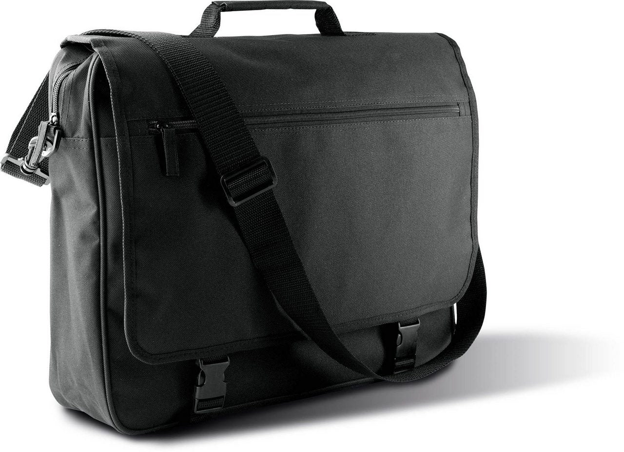 DOCUMENT BAG WITH FRONT FLAP - Black - Main