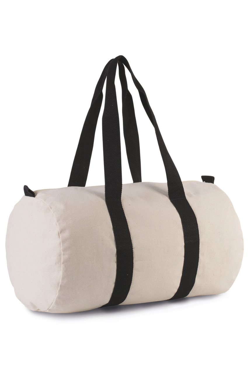 COTTON CANVAS HOLD-ALL BAG - Natural/Black - Model