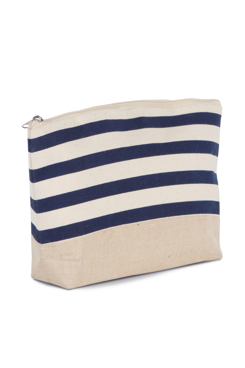 NAUTICAL PRINT ACCESSORIES POUCH - Natural/Navy - Model