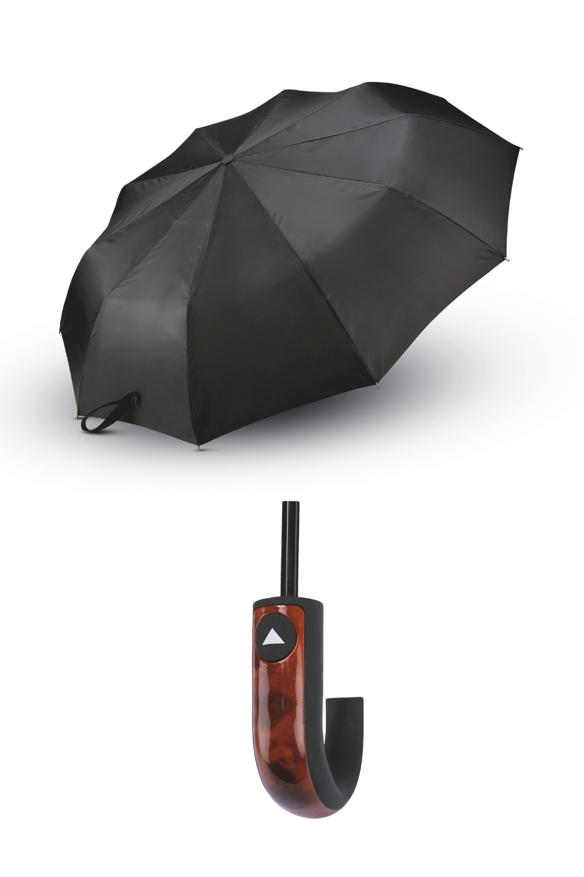 CLASSIC J HANDLE FOLDABLE UMBRELLA - Black - Model