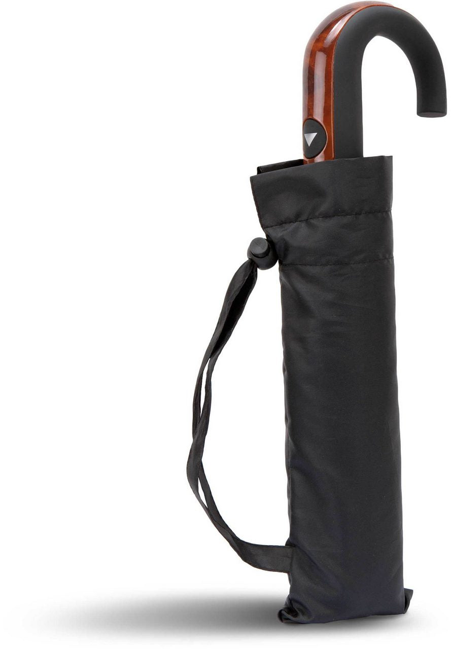 CLASSIC J HANDLE FOLDABLE UMBRELLA - Black - Main