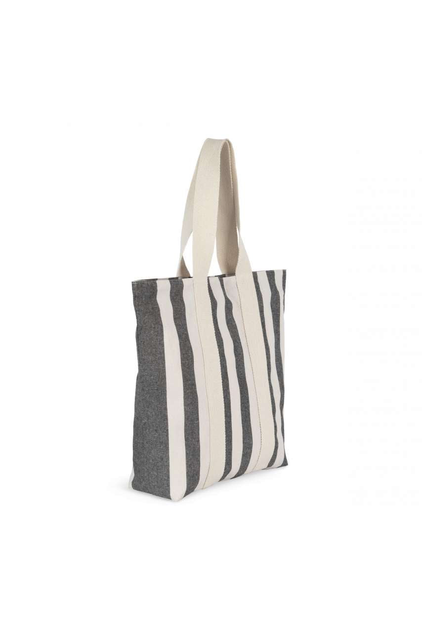 RECYCLED SHOPPING BAG - STRIPED PATTERN - Striped Ecume/Ecume - colorimageurl