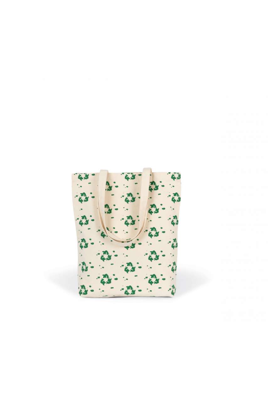 PATTERNED SHOPPING BAG - Natural/Green Field - Main