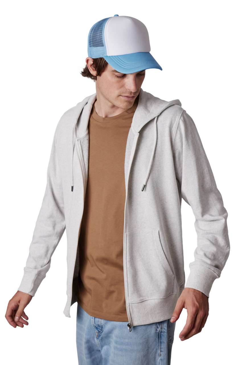 TRUCKER MESH CAP - 5 PANELS - White/Sky Blue - Model