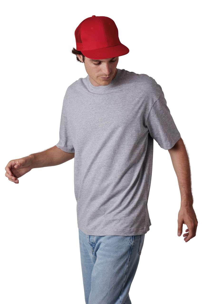TRUCKER FLAT PEAK CAP - 6 PANELS - Red - Additional