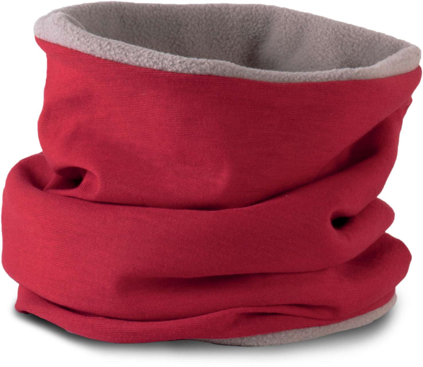 FLEECE-LINED NECKWARMER - Red/Light Grey - Additional