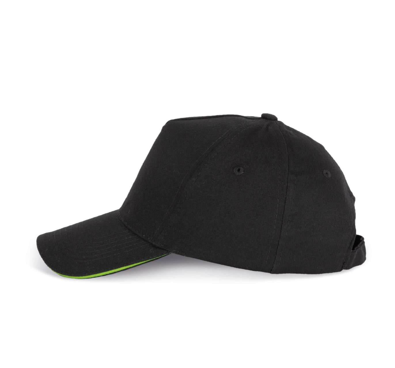 SANDWICH PEAK CAP - 5 PANELS - Black/Lime - Additional