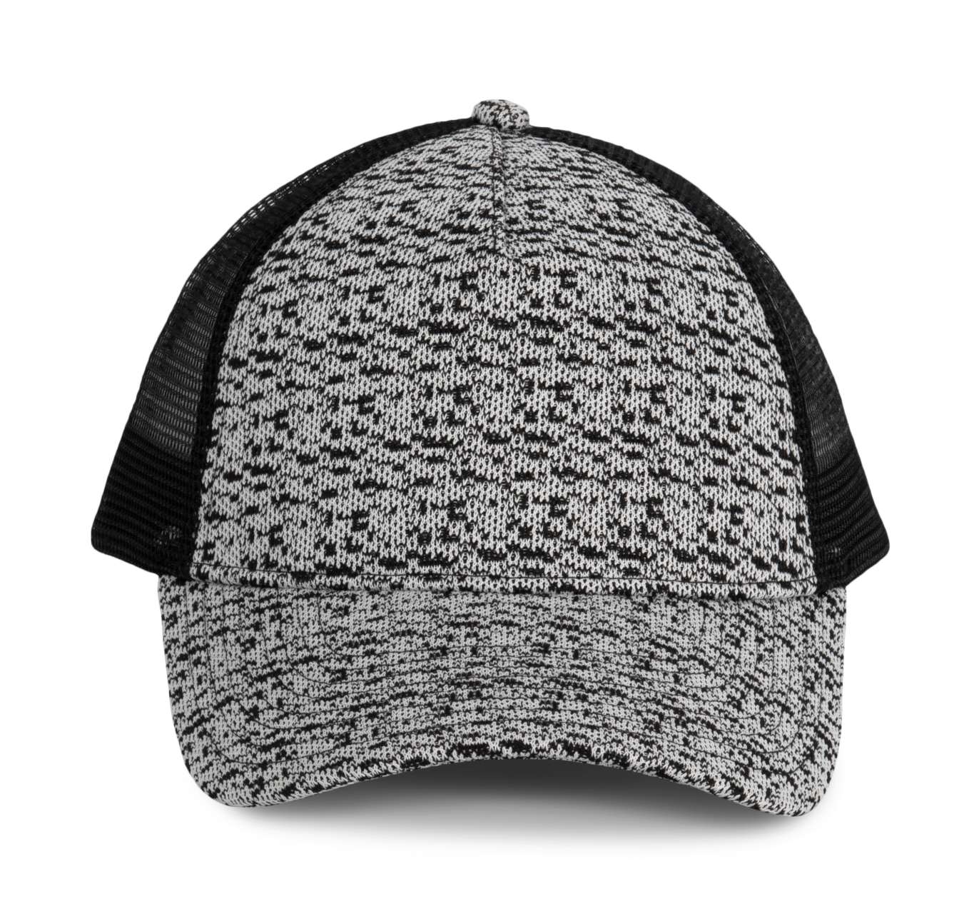TRUCKER CAP - 5 PANELS - White&Black Heather/Black - Main