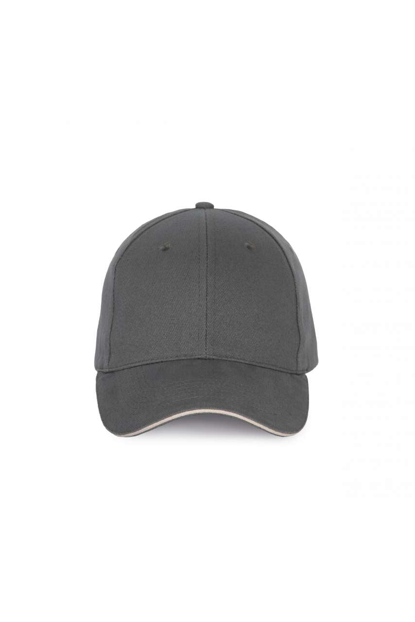 CAP WITH CONTRASTING SANDWICH PEAK - 6 PANELS - Dark Grey/Light Grey - colorimageurl