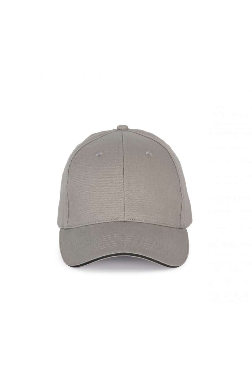 CAP WITH CONTRASTING SANDWICH PEAK - 6 PANELS - Light Grey/Dark Grey - colorimageurl