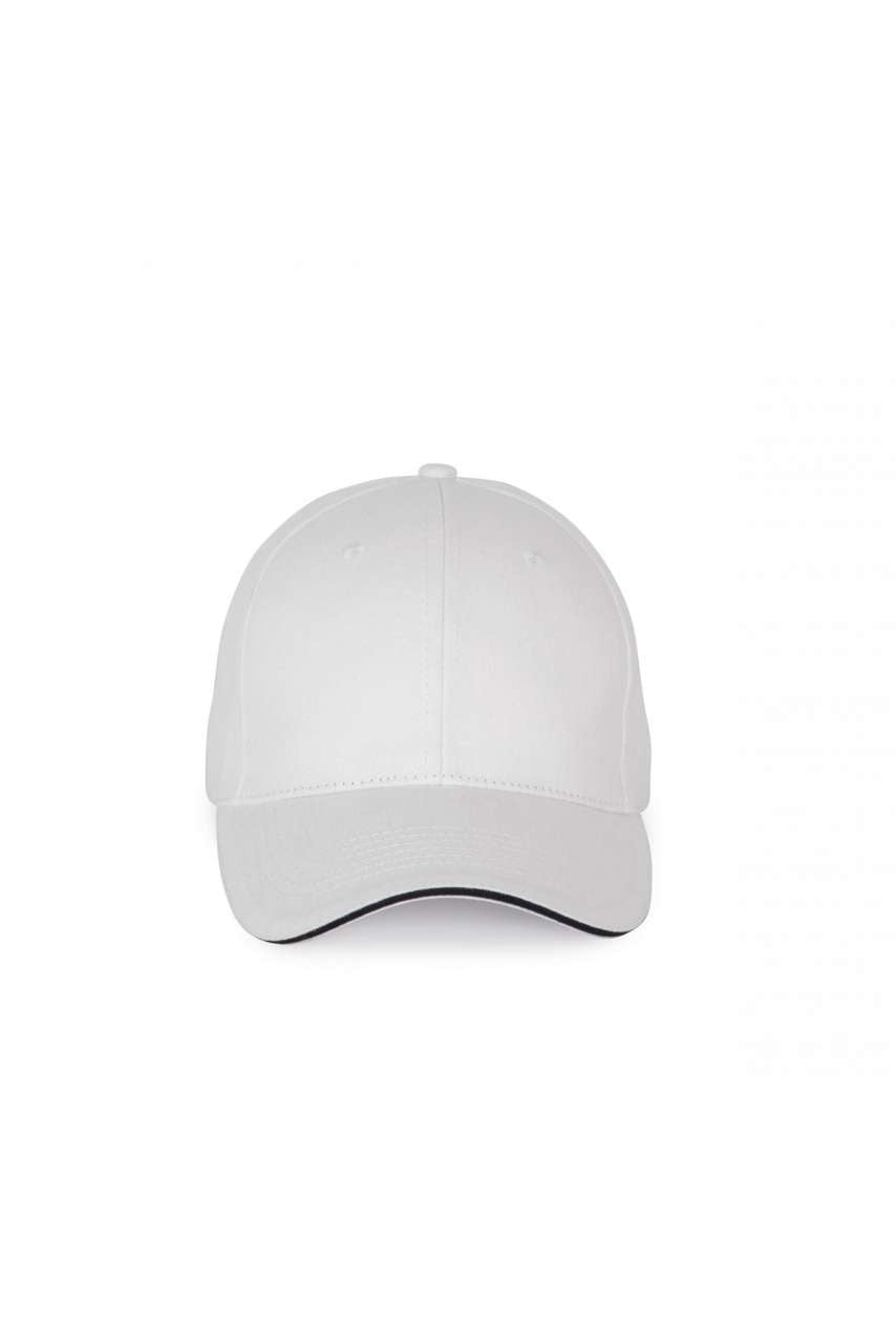 CAP WITH CONTRASTING SANDWICH PEAK - 6 PANELS - White/Navy - colorimageurl