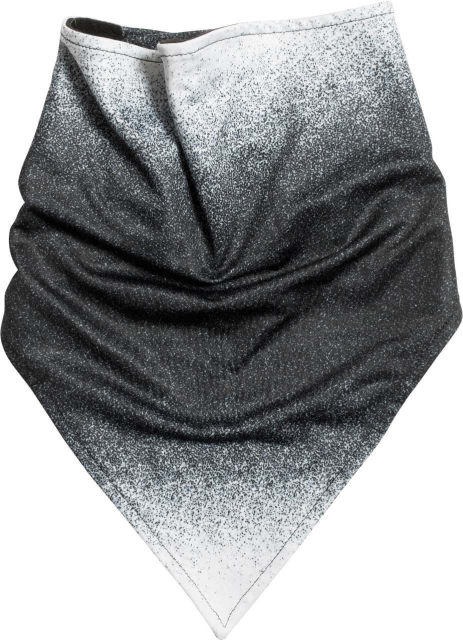 TRIANGULAR BANDANA WITH POLAR FLEECE LINING - Black/White - Model