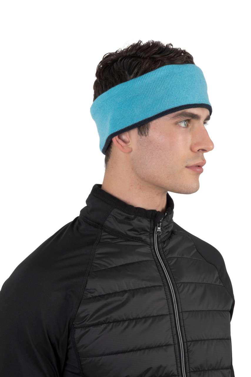REVERSIBLE KNITTED HEADBAND - Red/Dark Grey - Additional