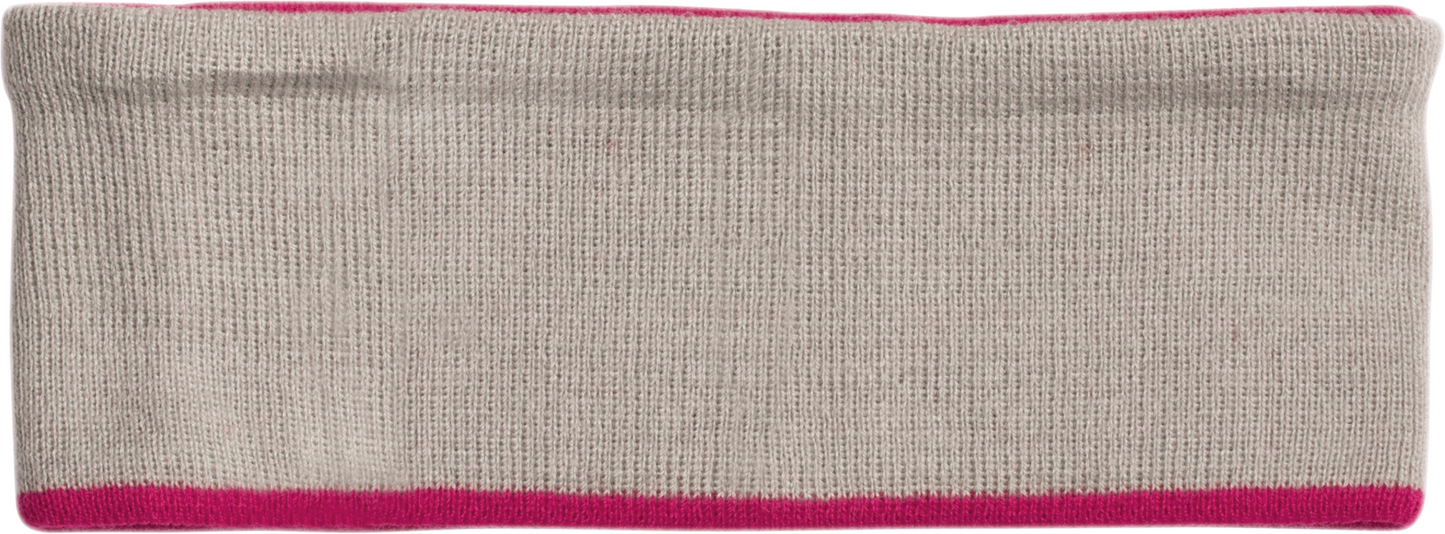 REVERSIBLE KNITTED HEADBAND - Fuchsia/Light Grey - Main