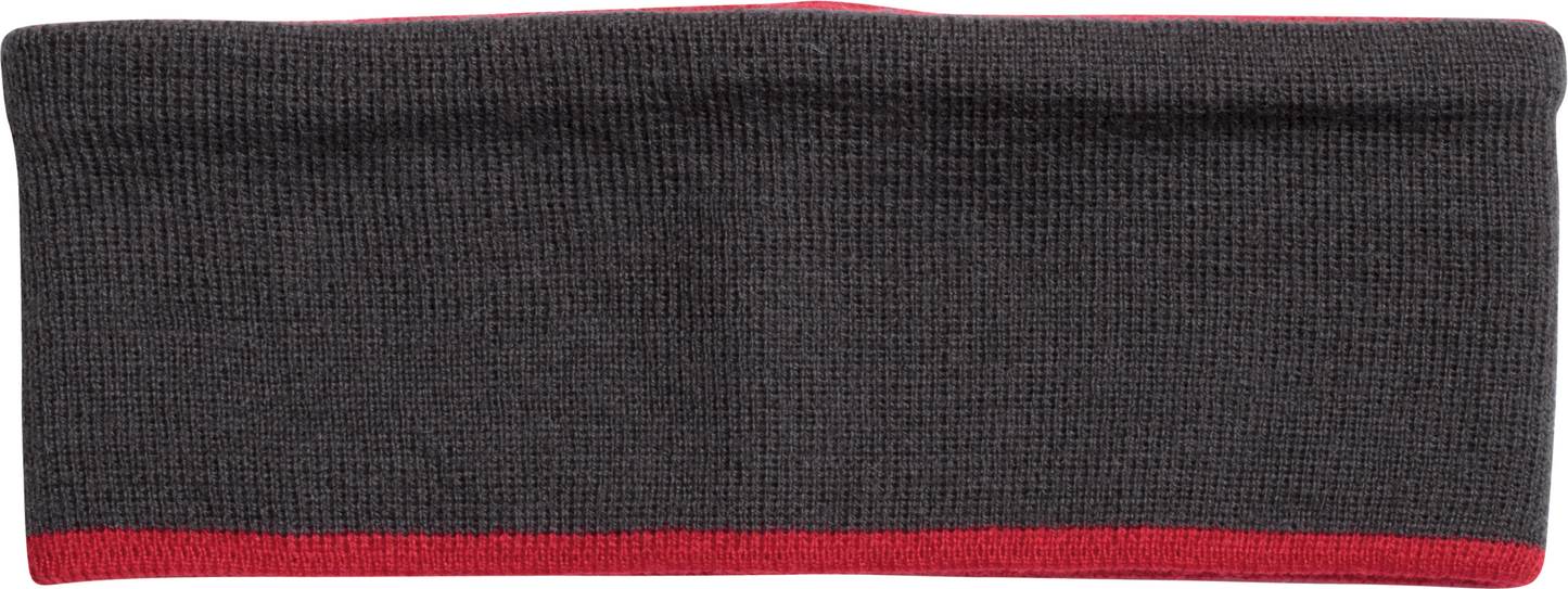 REVERSIBLE KNITTED HEADBAND - Red/Dark Grey - Main