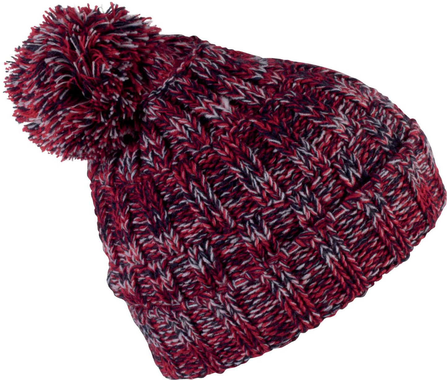 BOBBLE BEANIE - Red Twist - Additional