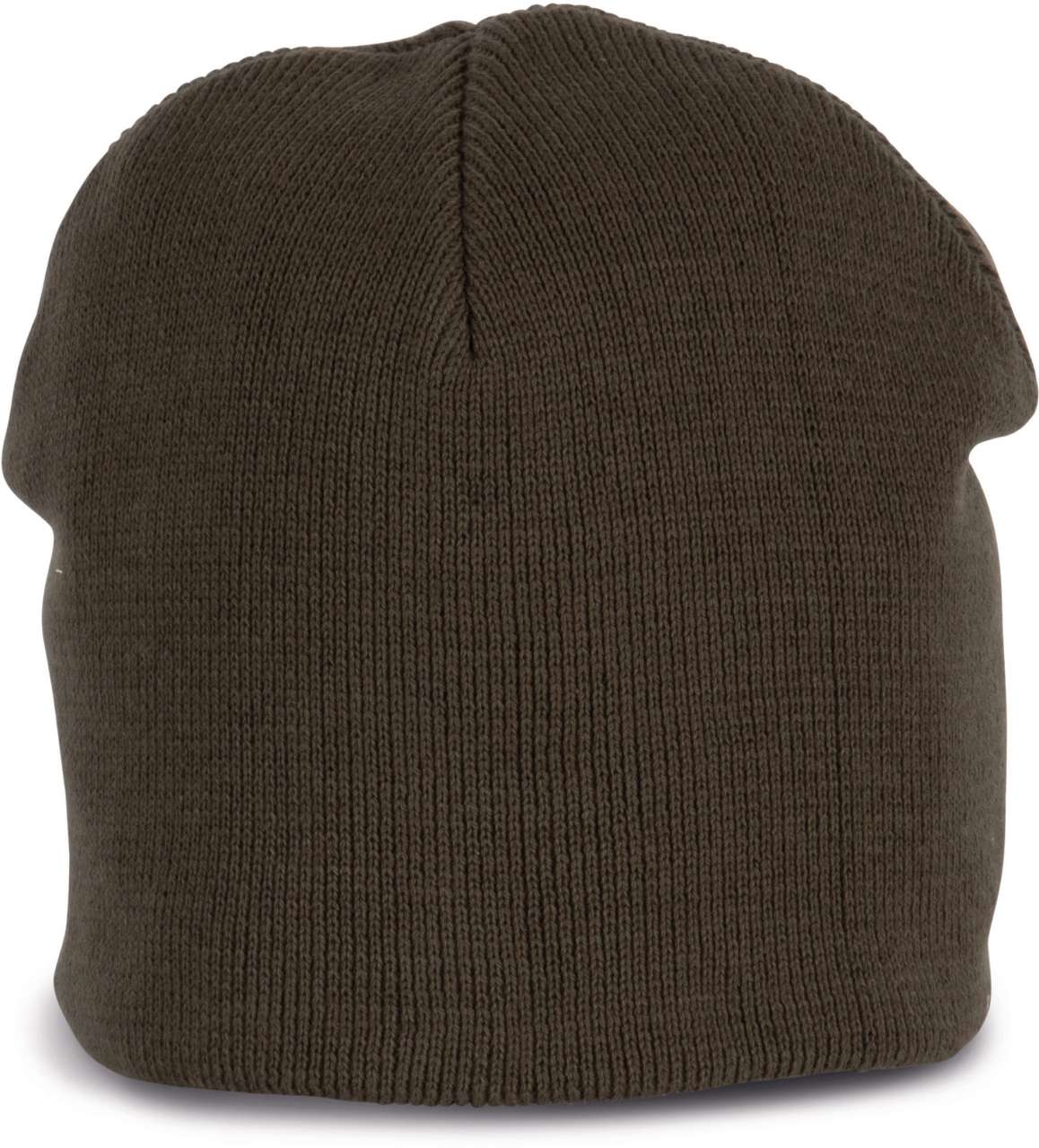 KNITTED ORGANIC COTTON BEANIE - Dark Khaki - colorimageurl