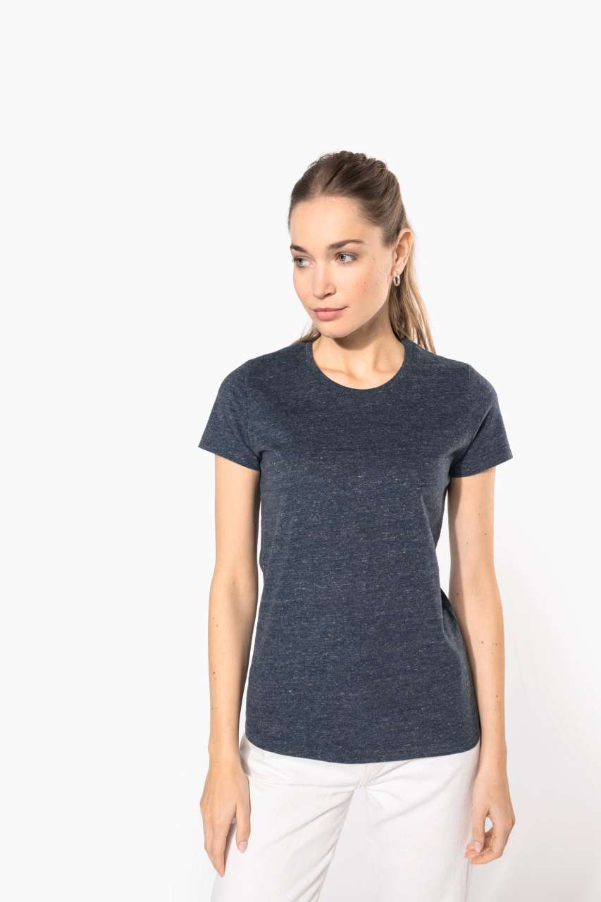 LADIES' VINTAGE SHORT SLEEVE T-SHIRT - Night Blue Heather - modelimageurl
