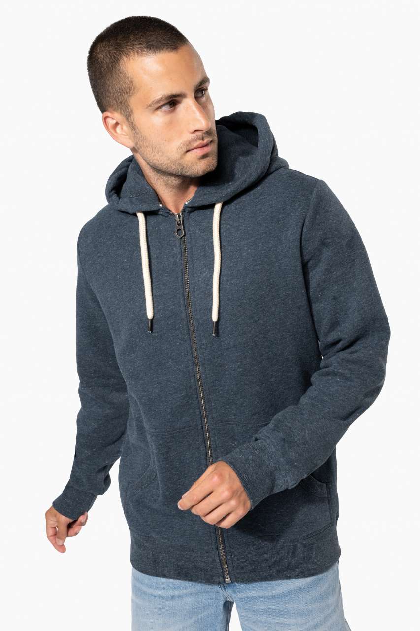 MEN’S VINTAGE ZIPPED HOODED SWEATSHIRT - Ash Heather - modelimageurl