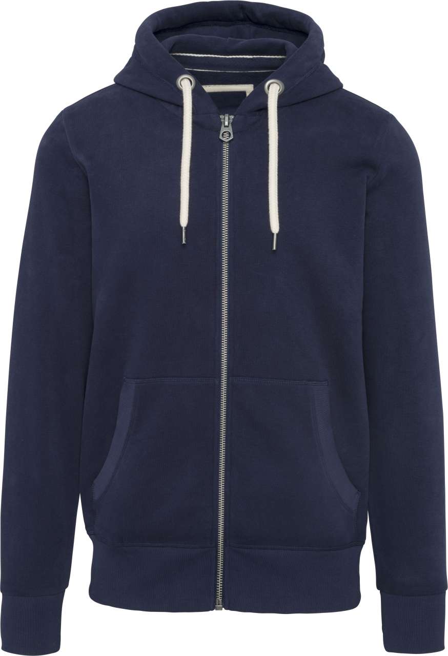 MEN’S VINTAGE ZIPPED HOODED SWEATSHIRT - Vintage Navy - colorimageurl
