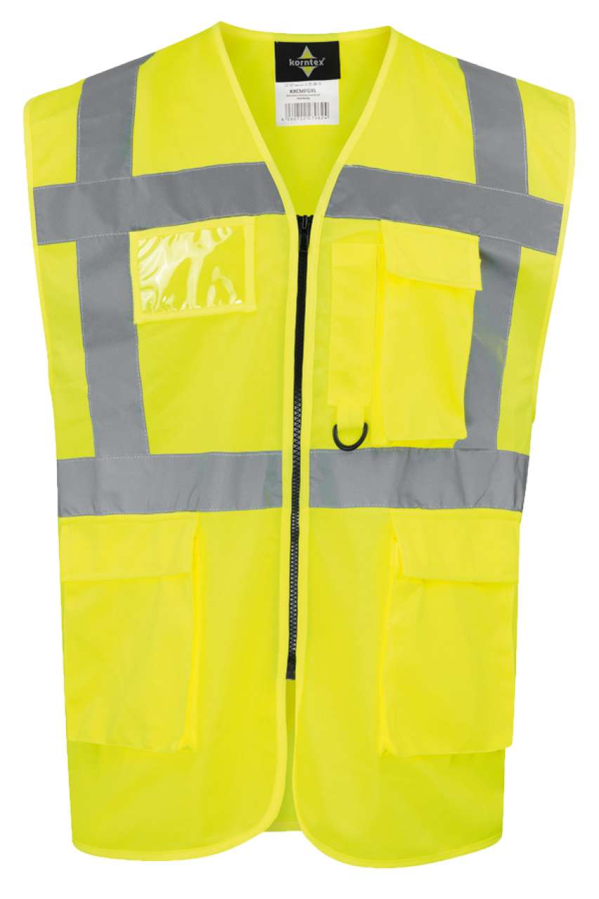 COMFORT EXECUTIVE SAFETY VEST "HAMBURG" - MULTIFUNCTIONAL WITH POCKETS - Yellow - colorimageurl