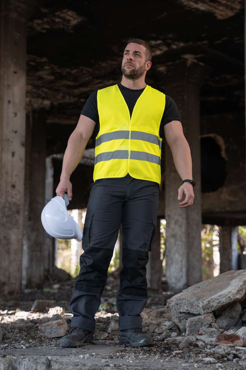 BASIC SAFETY VEST FOR PRINT "KARLSRUHE" - 2 VELCRO - Orange - modelimageurl