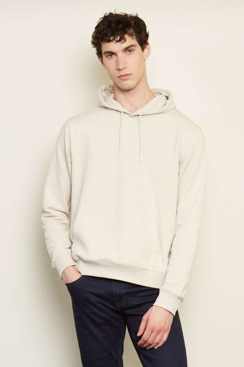 NICHOLAS MEN - FRENCH TERRY HOODED SWEATSHIRT - Deep Black - modelimageurl