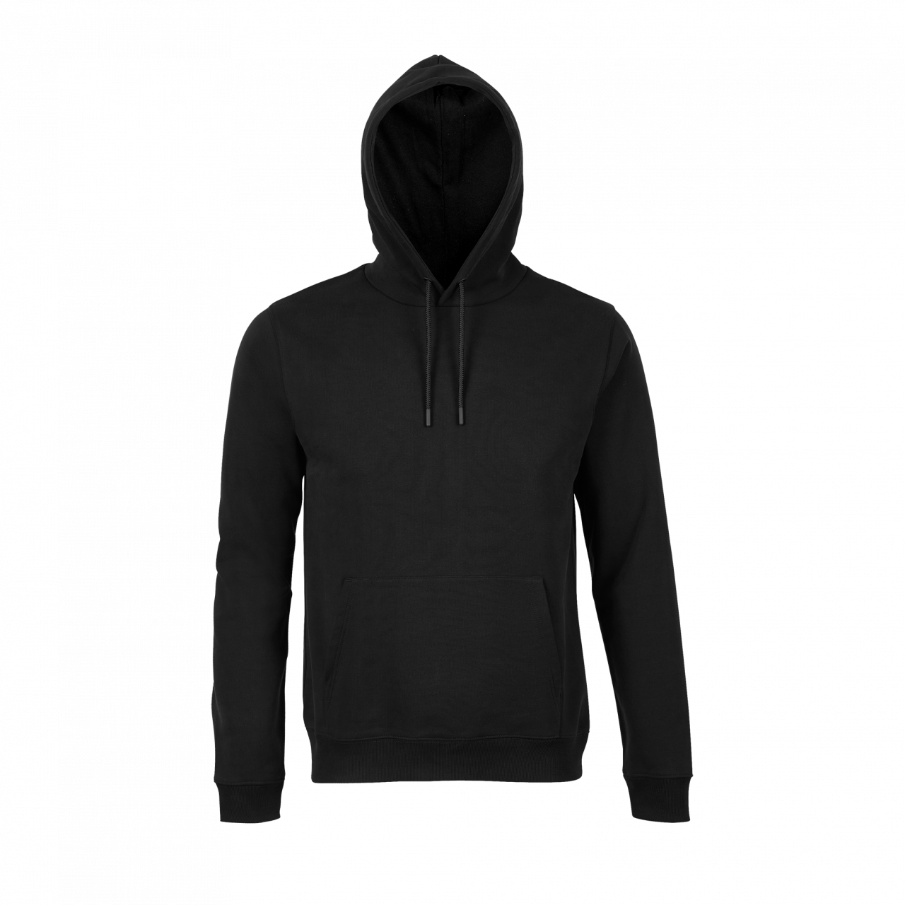 NICHOLAS MEN - FRENCH TERRY HOODED SWEATSHIRT - Deep Black - colorimageurl